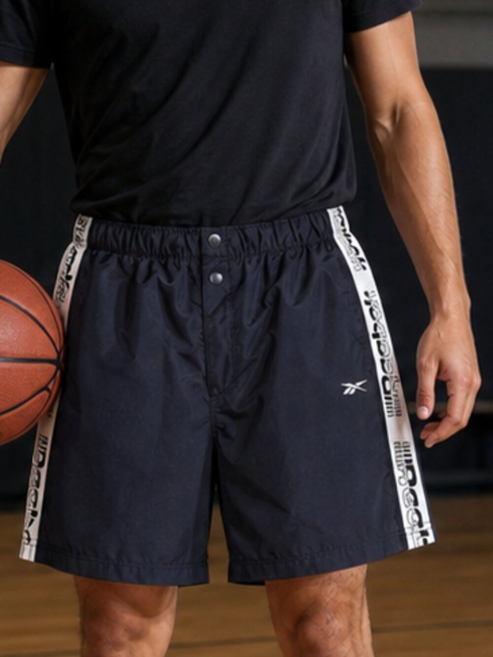 XL Mens Black Reebok Basketball Shorts Pockets High Dollar Activewear Sports Gym